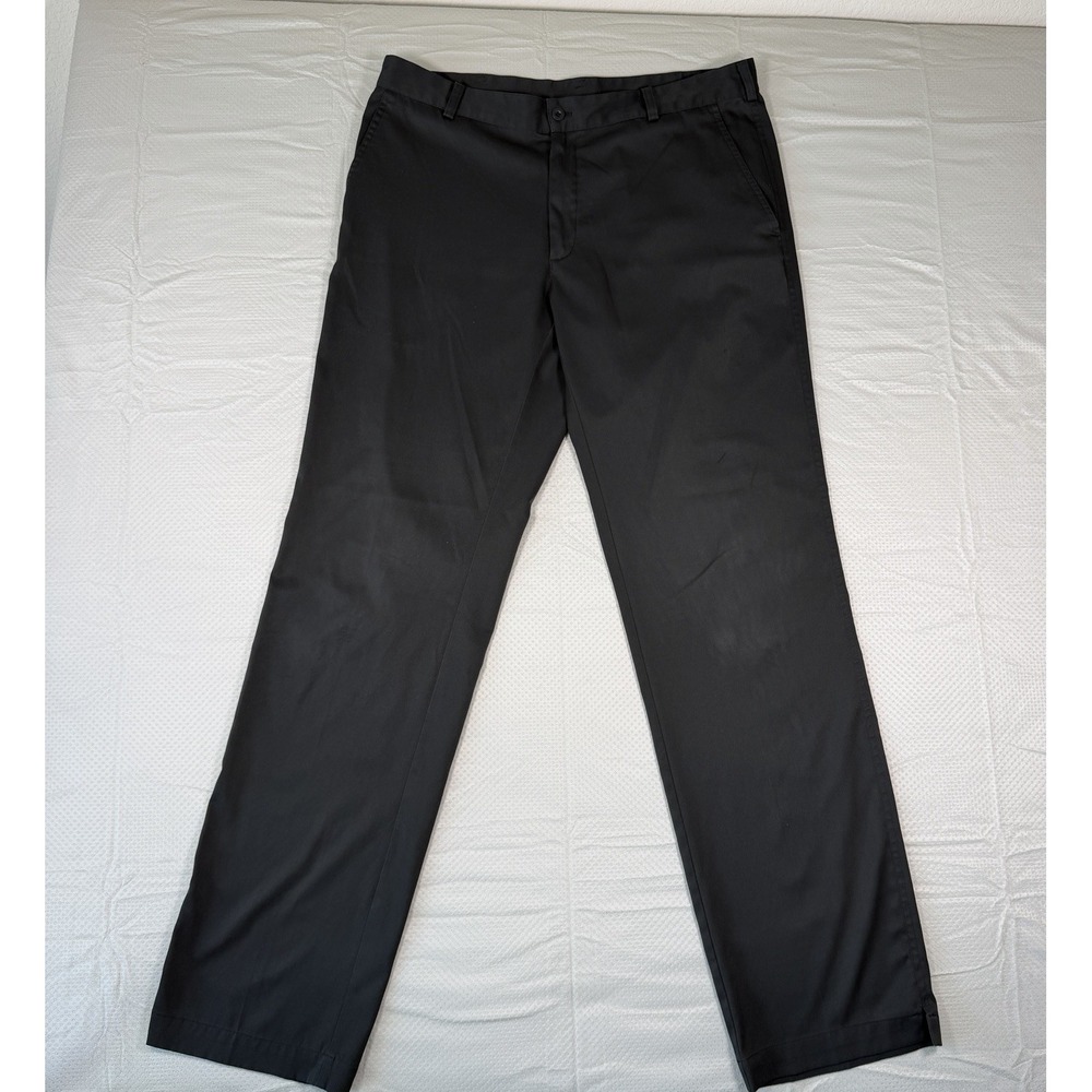 Nike Golf Dri-FIT Mens Pants Black Flat Front Chino Trousers 36x36 Performance